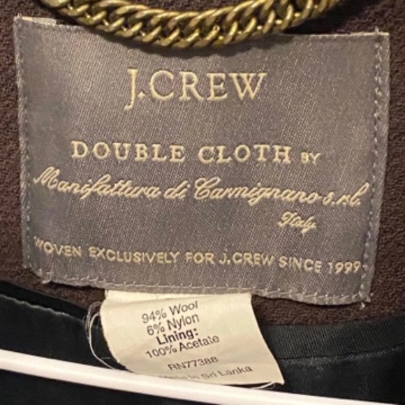 J. Crew Women's Rich Brown Pea Coat - Picture 3 of 3